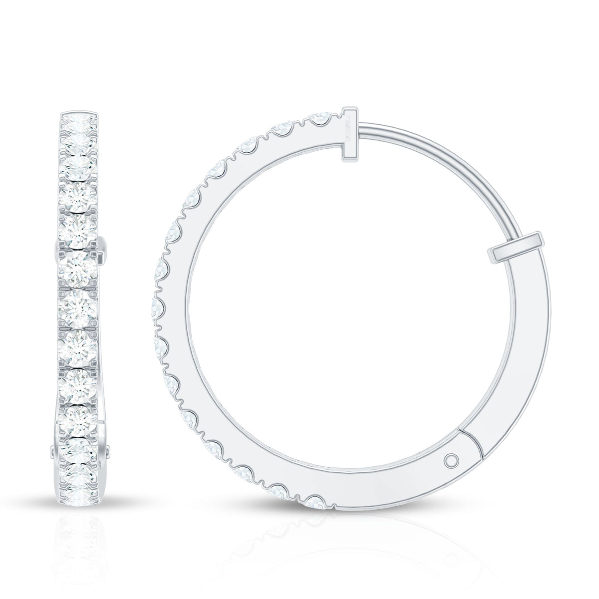Natural Diamond Hoop Earrings For Women