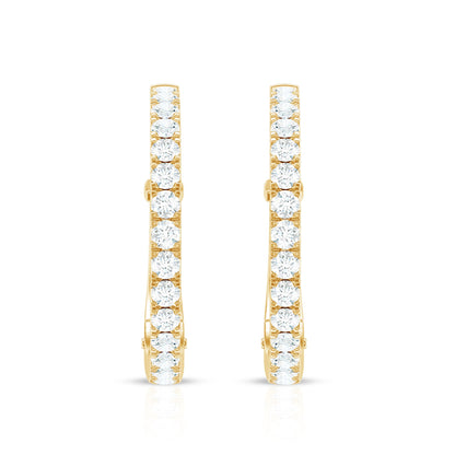 Natural Diamond Hoop Earrings For Women