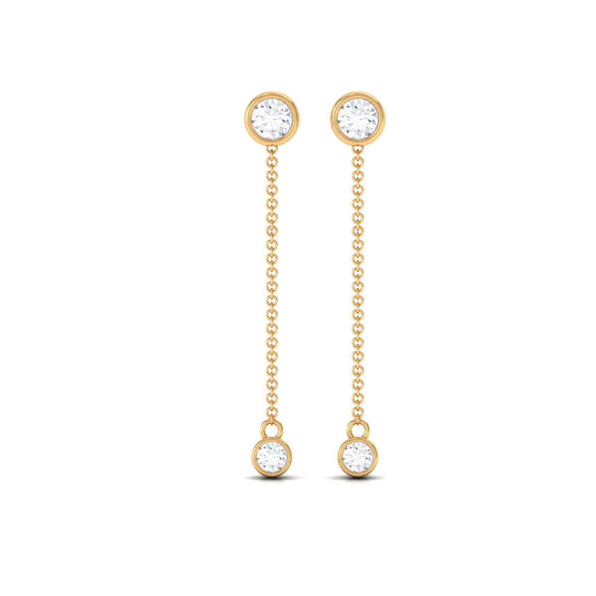 Certified Moissanite Long Chain Dangle Earrings