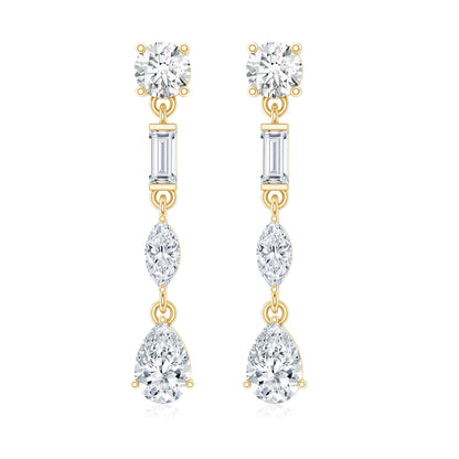 Certified Moissanite Wedding Dangle Earrings For Bride