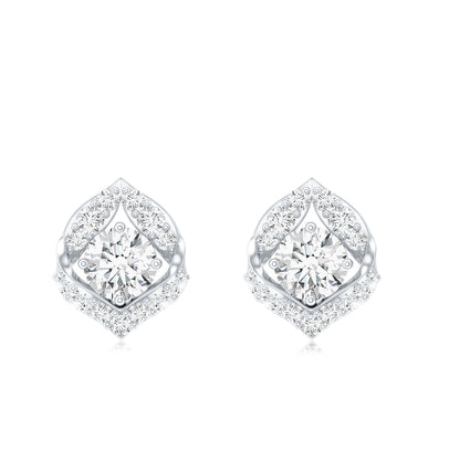 0.6 Carat Moissanite Petal Stud Earrings with Screw Back