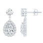 1.5 Carat Moissanite Bridal Dangle Earrings in Prong Setting