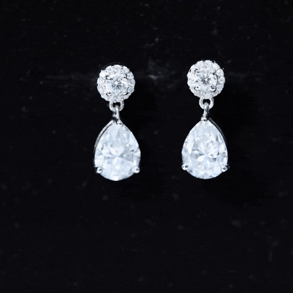 Classic Moissanite Bridal Drop Earrings