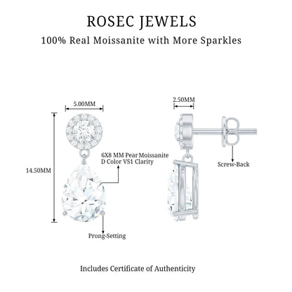 Classic Moissanite Bridal Drop Earrings