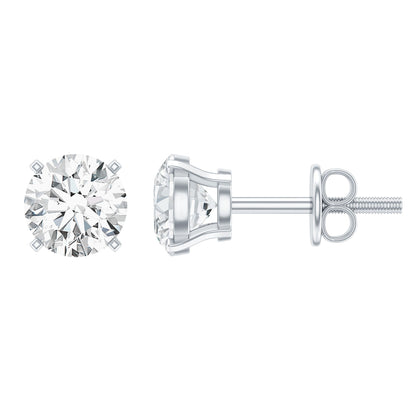 0.9 Carat Brilliant Cut Lab Grown Diamond Stud Earrings