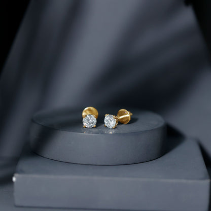 0.9 Carat Brilliant Cut Lab Grown Diamond Stud Earrings