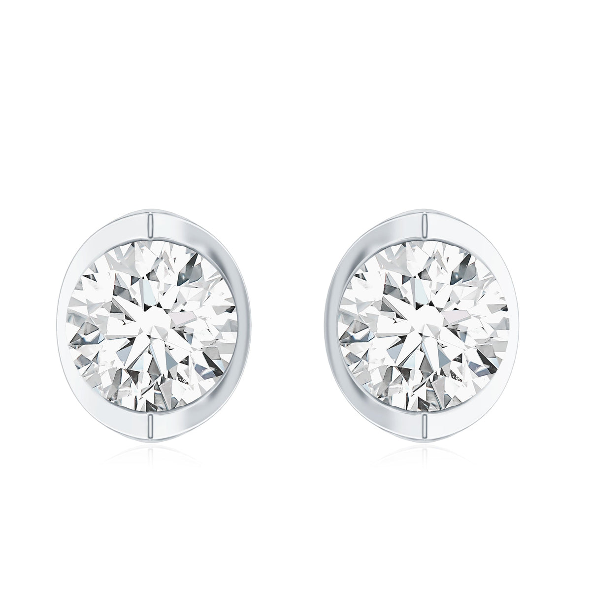 Minimalist 0.63 Carat Round Moissanite Solitaire Stud Earrings