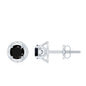 0.4 Carat Solitaire Black Onyx Floral Stud Earrings