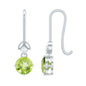 1 Carat Round Peridot and Moissanite Drop Earrings with Fish Hook