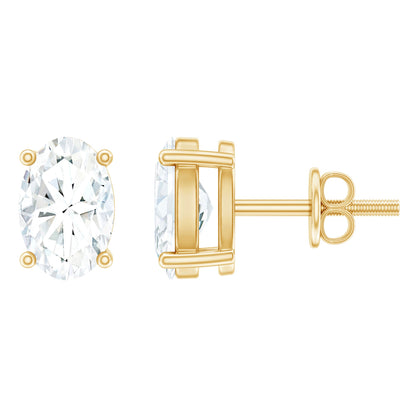 0.8 Carat Oval Shaped Lab Grown Diamond Solitaire Stud Earrings