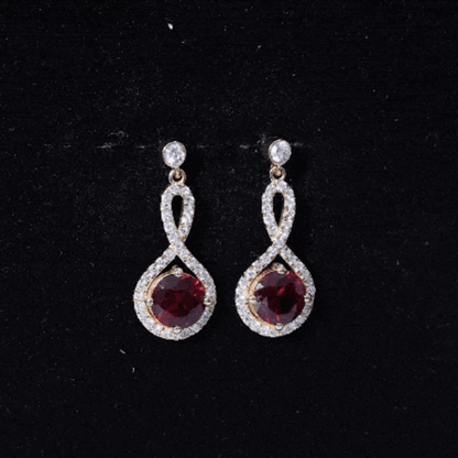 Lab Grown Ruby Diamond Drop Earrings