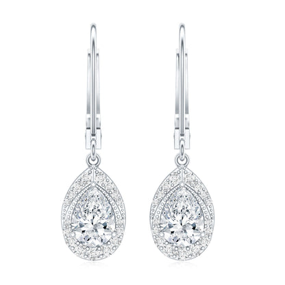 Lab Grown Diamond Drop Dangle Earrings With Lever Back
