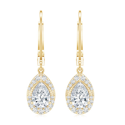 Lab Grown Diamond Drop Dangle Earrings With Lever Back