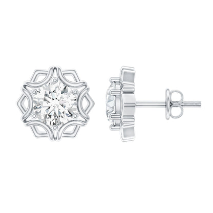 Lab Grown Diamond 1.9 Carat Stud Earrings With Screw Back