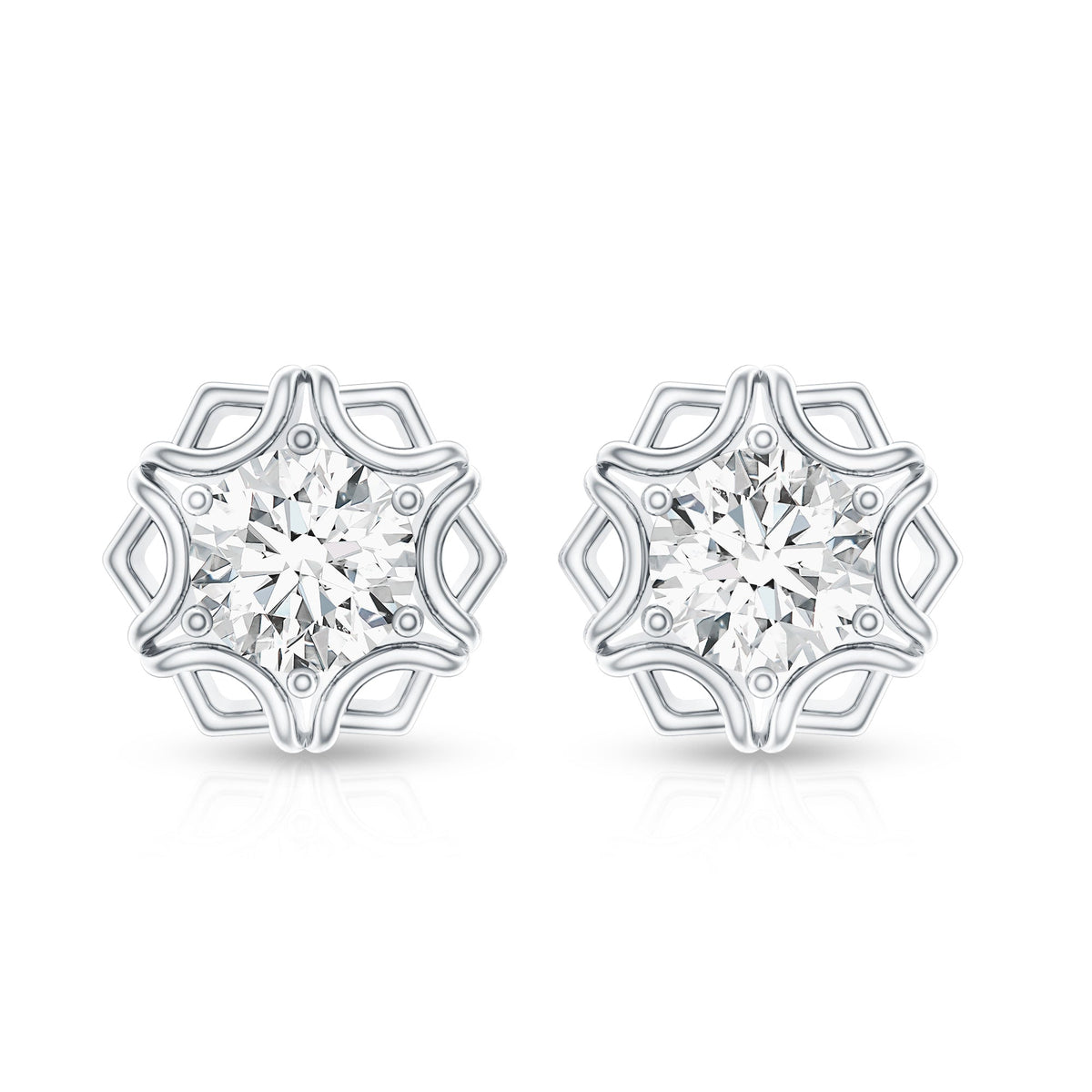 Lab Grown Diamond 1.9 Carat Stud Earrings With Screw Back
