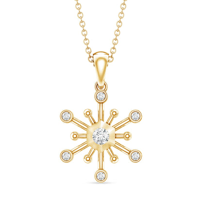 Diamond Snowflake Pendant Necklace for Women
