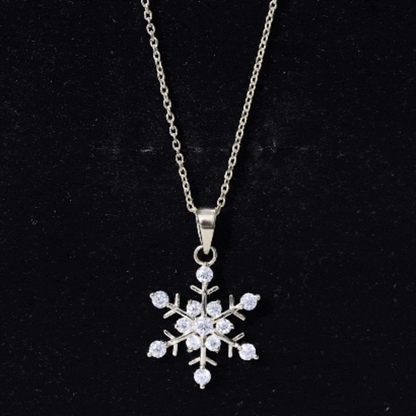 Certified Moissanite Snowflake Necklace Pendant for Women