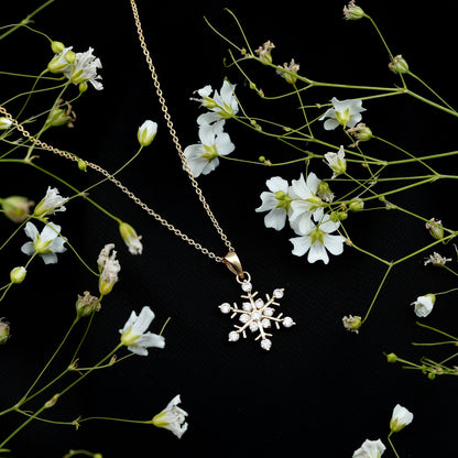 Certified Moissanite Snowflake Necklace Pendant for Women