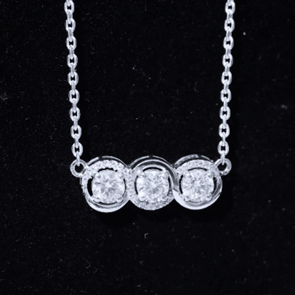Certified Lab Grown Diamond 3 Stone Necklace For Her
