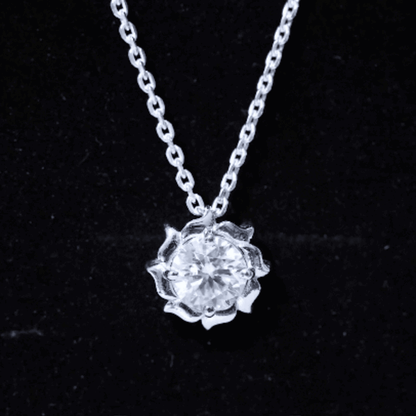 2 Carat Solitaire Lab Grown Diamond Flower Necklace