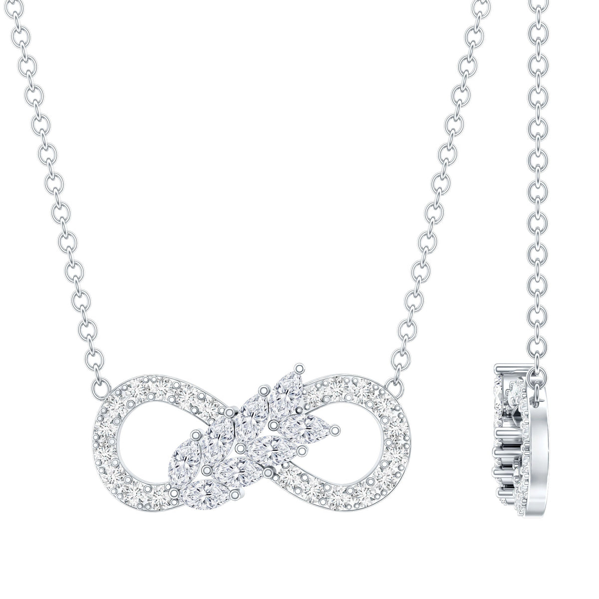 Lab Grown Diamond Infinity Love Knot Necklace For Women