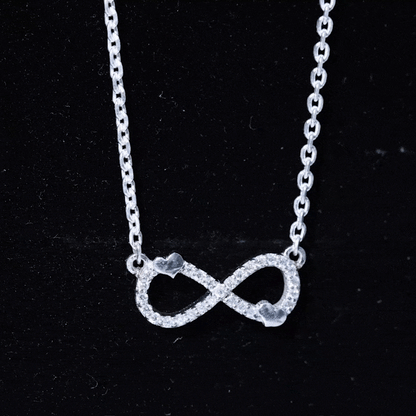Lab Grown Diamond Infinity Knot Necklace With Cute Heart
