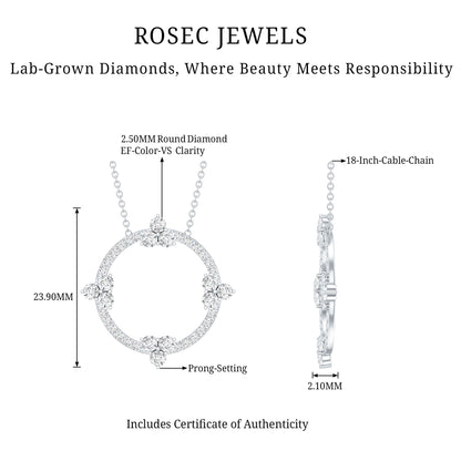Certified Lab Grown Diamond Circle of Life Necklace