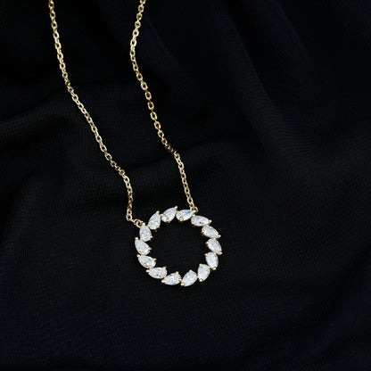 Certified Lab Pear Diamond Eternity Circle Necklace