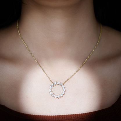 Certified Lab Pear Diamond Eternity Circle Necklace