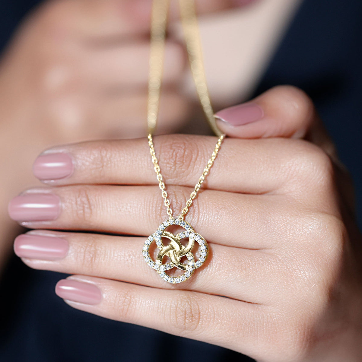 Certified Lab Grown Diamond Interlocking Circle Necklace