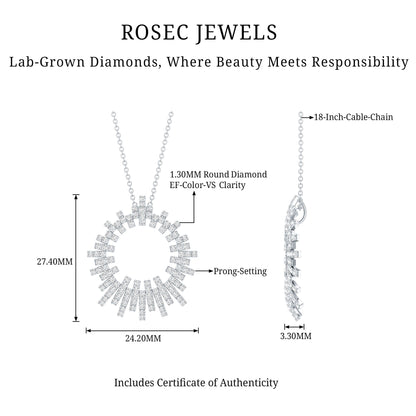 Certified Pave Set Lab Grown Diamond Eternity Necklace