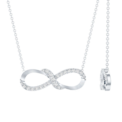 Lab Grown Diamond Infinity Knot Necklace with Accent