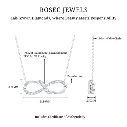 Lab Grown Diamond Infinity Knot Necklace with Accent
