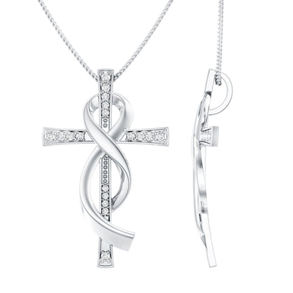 Certified Lab Grown Diamond Accent Cross Infinity Necklace