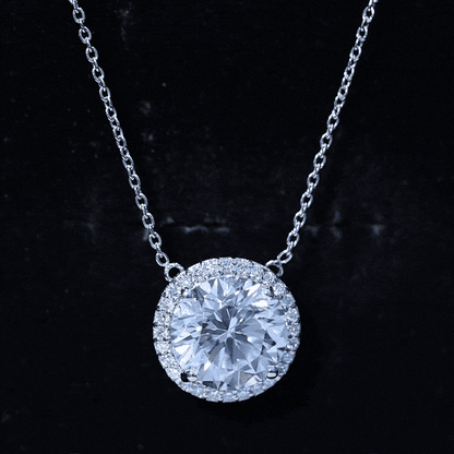 IGI Certified 4 Carat Round Lab Grown Diamond Statement Necklace