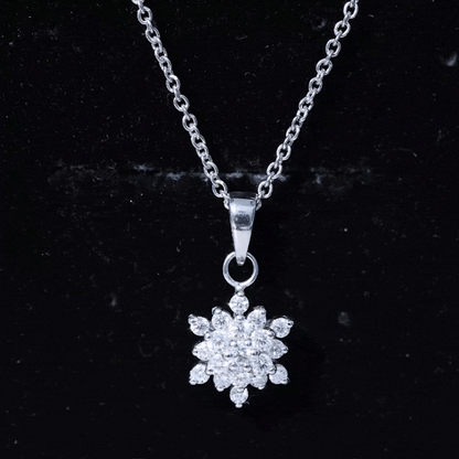 Certified Round Cut Moissanite Snowflakes Necklace for Women