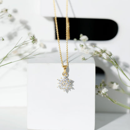 Certified Round Cut Moissanite Snowflakes Necklace for Women