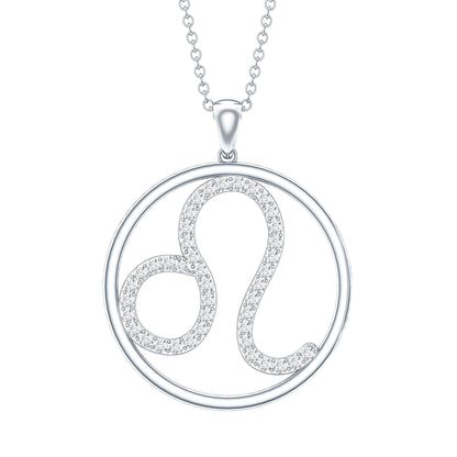 Certified Moissanite Leo Zodiac Sign Necklace
