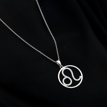 Certified Moissanite Leo Zodiac Sign Necklace