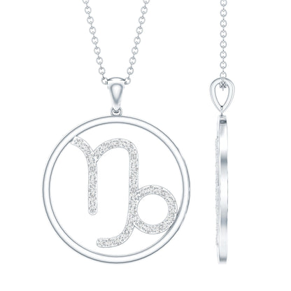 Certified Moissanite Capricorn Zodiac Necklace