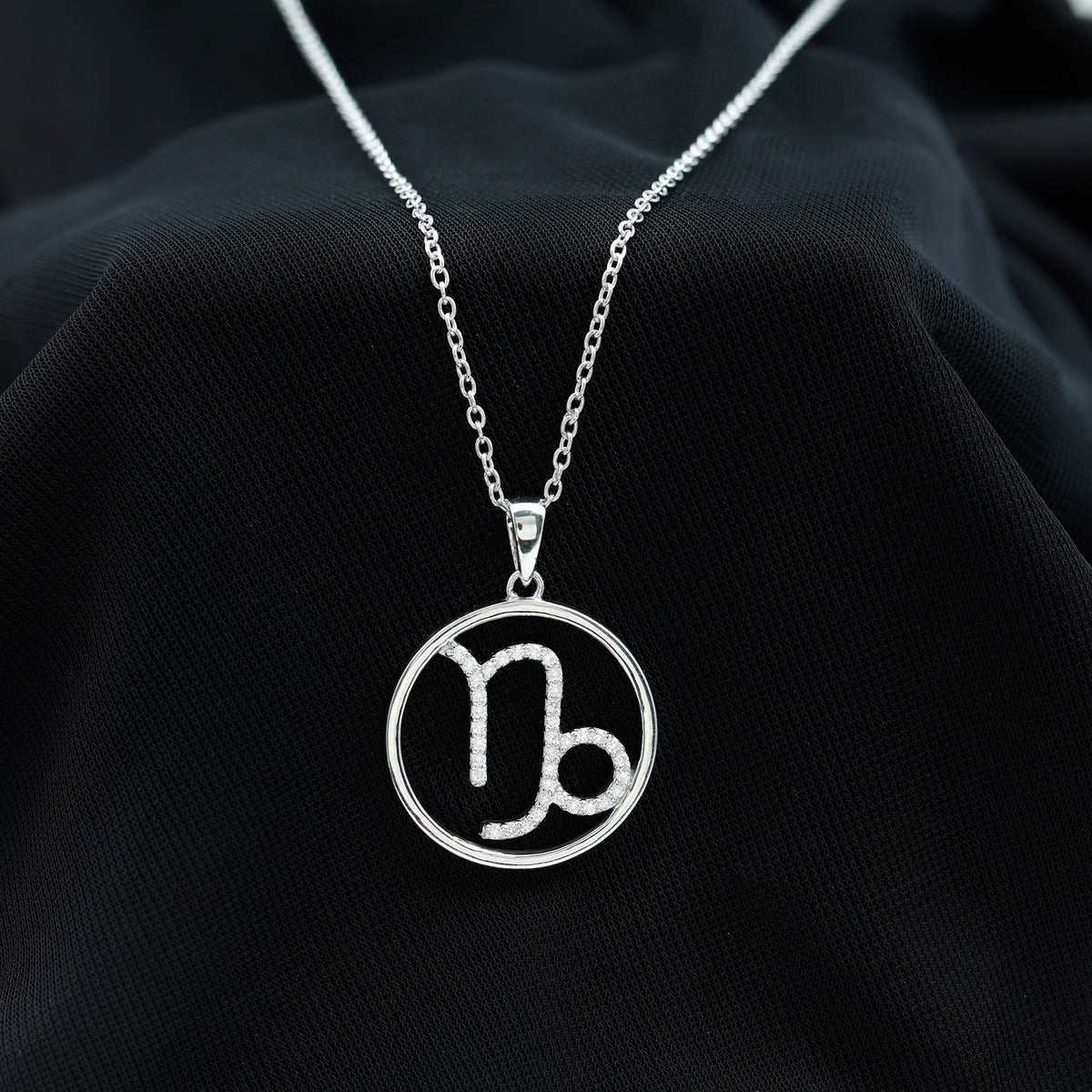 Certified Moissanite Capricorn Zodiac Necklace