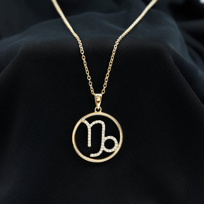 Certified Moissanite Capricorn Zodiac Necklace