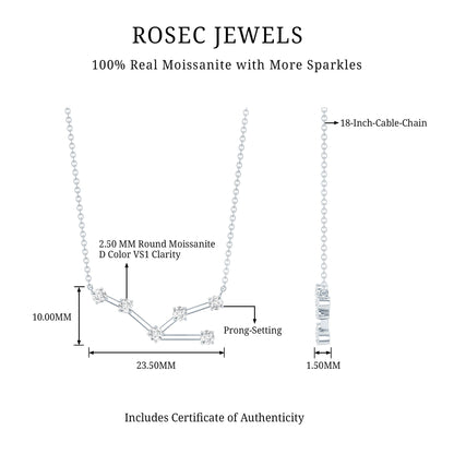 Moissanite Constellation Taurus Zodiac Sign Necklace