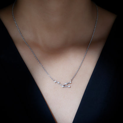Moissanite Constellation Taurus Zodiac Sign Necklace