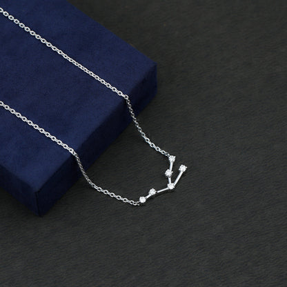 Moissanite Constellation Taurus Zodiac Sign Necklace