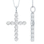 Certified Cubic Zirconia Christian Cross Necklace With Silver Chain