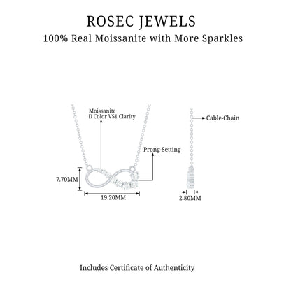 Certified Moissanite Infinity Necklace