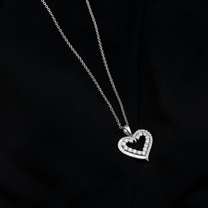 Certified Moissanite Open Heart Pendant