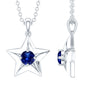 Lab Created Blue Sapphire Star Of David Necklace