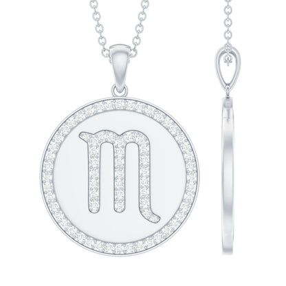 Certified Moissanite Scorpio Zodiac Pendant for Women